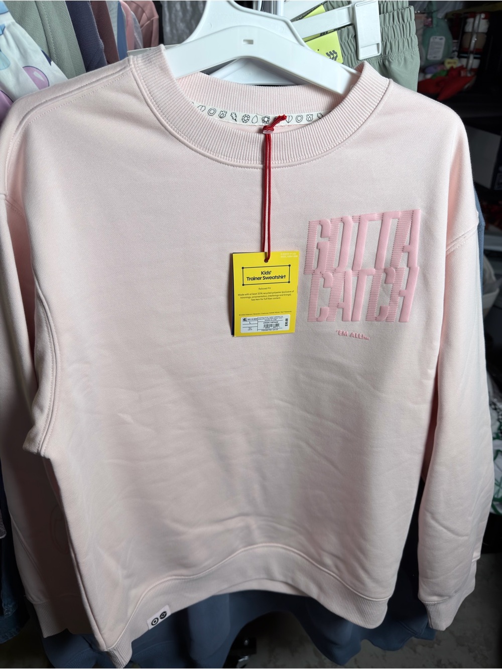 Pokemon Target Gotta Catch Crewneck Sweatshirt Kids Large - Light Pink NWT